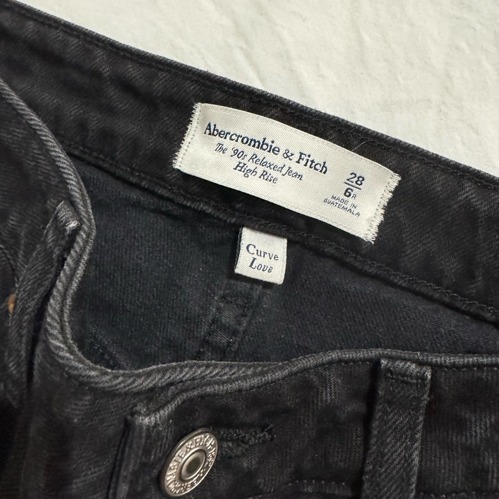 Abercrombie & Fitch Women's Dark Gray High Rise Jeans Curve Love
